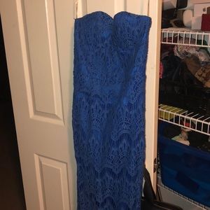 Blue lace mermaid gown